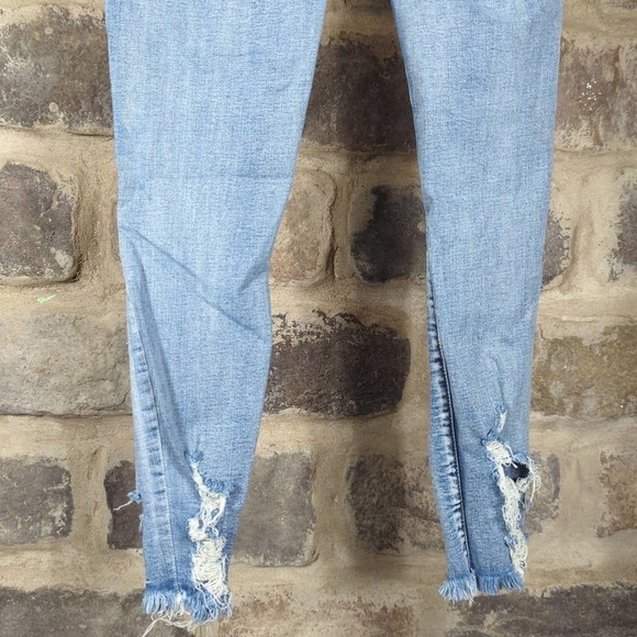 S. O. N. G. Jeans Curvy Acid Washed Junior's Size‎ 7 Skinny Stretch Distressed - Picture 7 of 12
